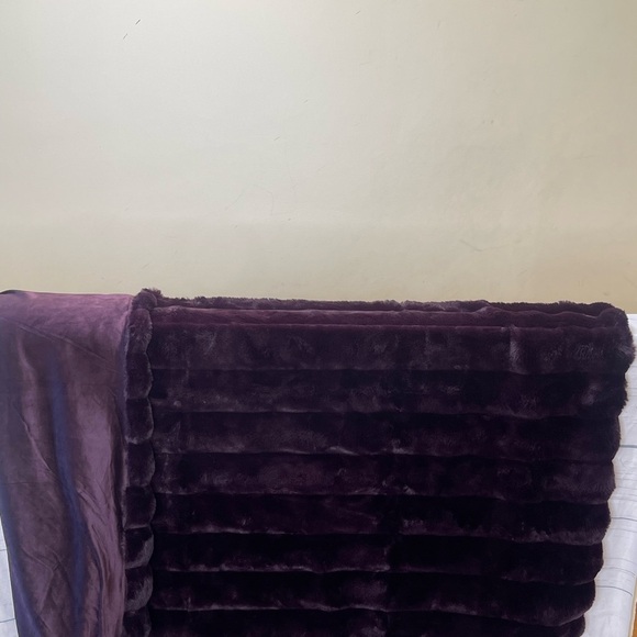 Berkshire Plush Blanket in Deep Purple - Picture 5 of 6